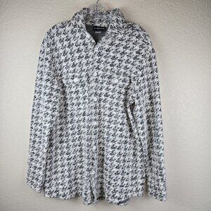 KINETIC Shacket Shirt Jacket S Small Black White Houndstooth Textured 100% Poly